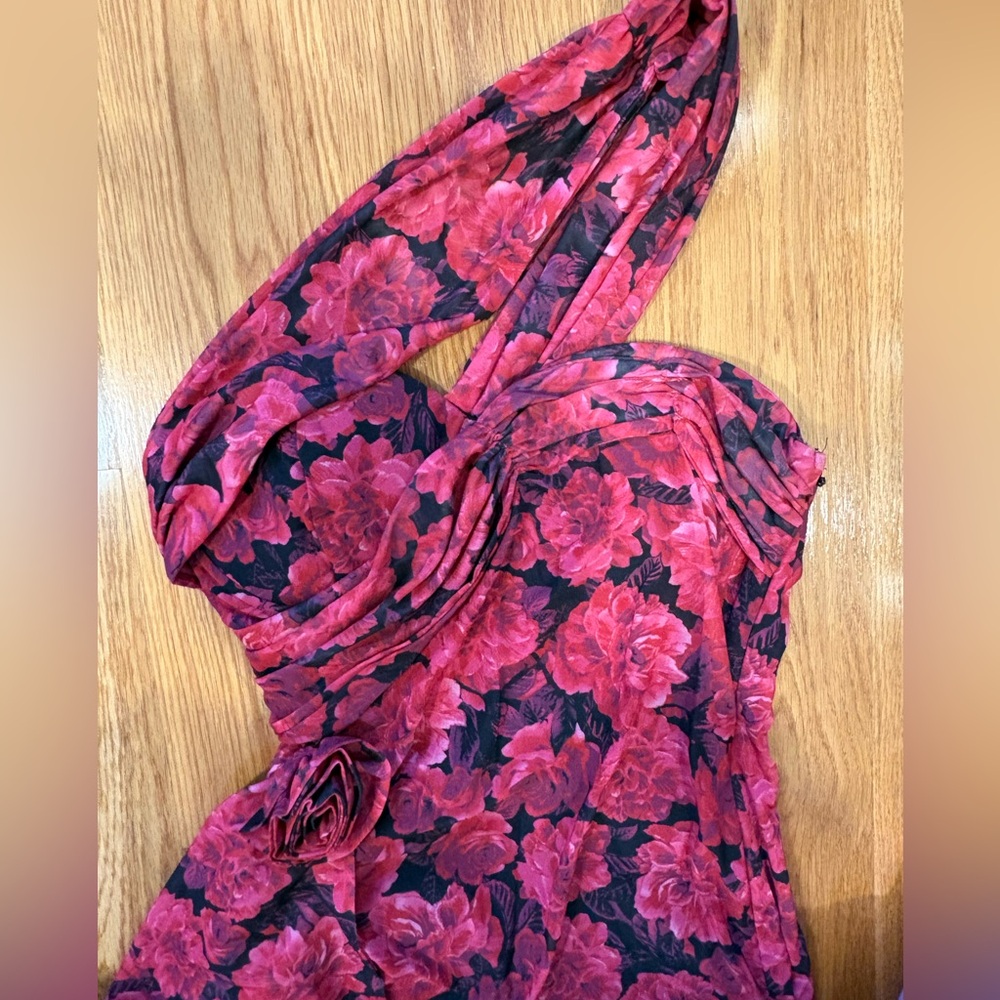 JLUXLABEL One-Shoulder Villa Rosa Floral Maxi Dress (Size XL) - Picture 5 of 7